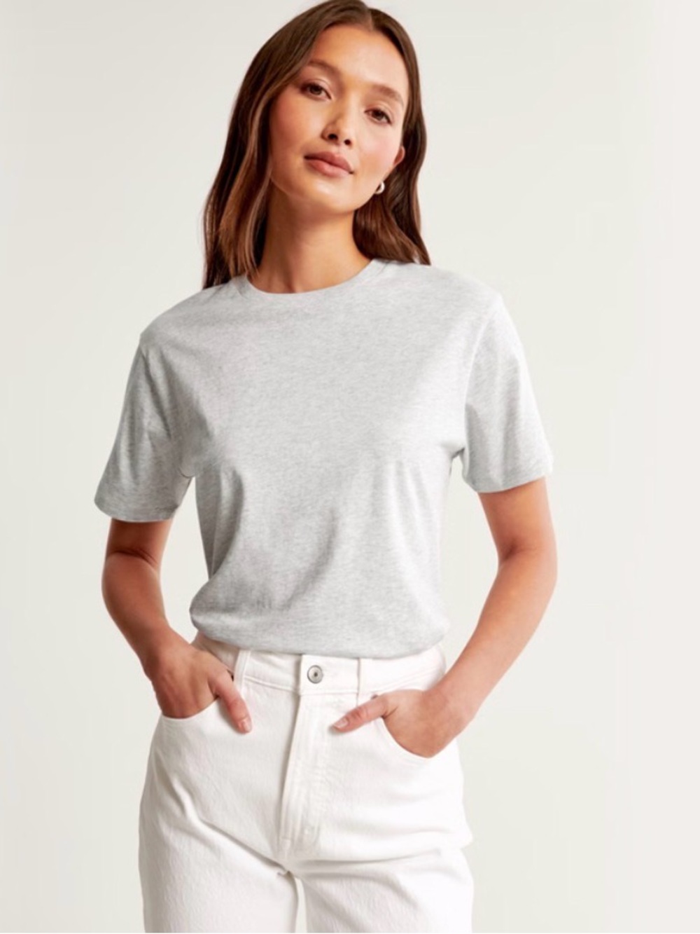 Abercrombie & Fitch Heather Gray Short Sleeve Crewneck Tee